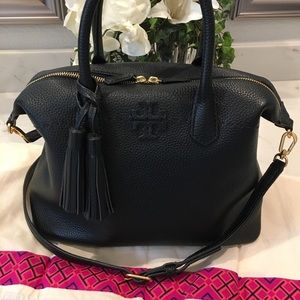 Tory Burch McGraw Slouchy Leather Satchel, black